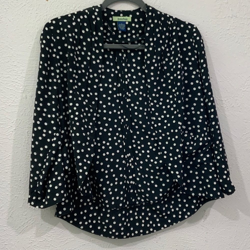 Elegant Black and White Polka Dot Blouse